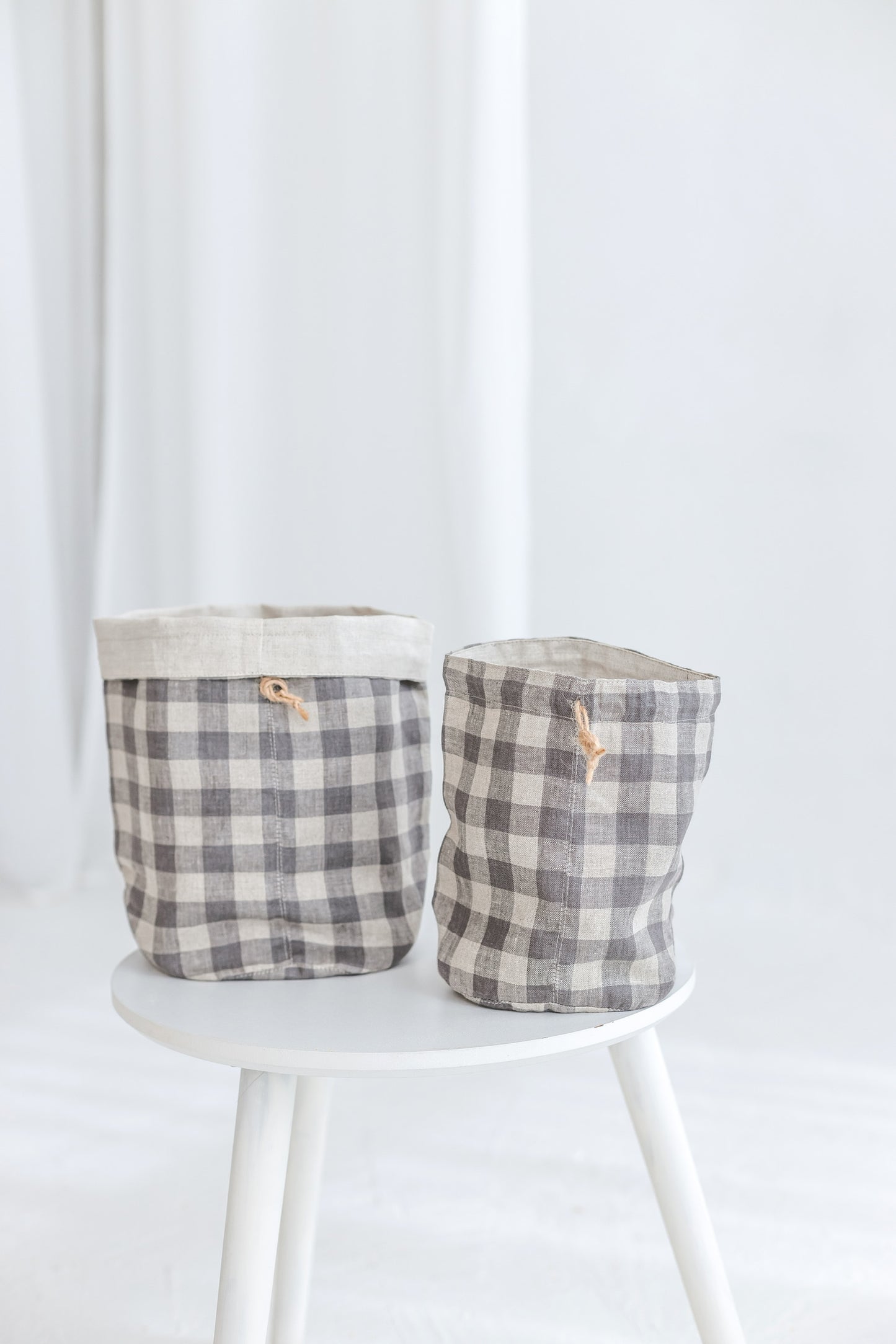 Checkered Bakery and Vegetable Linen Storage Bags