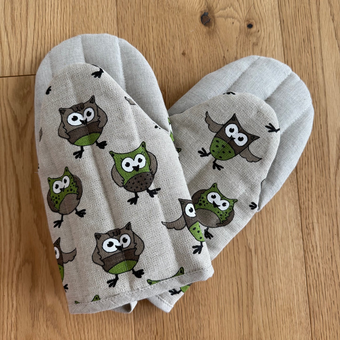 Mini and Large Cooking Gloves Owl