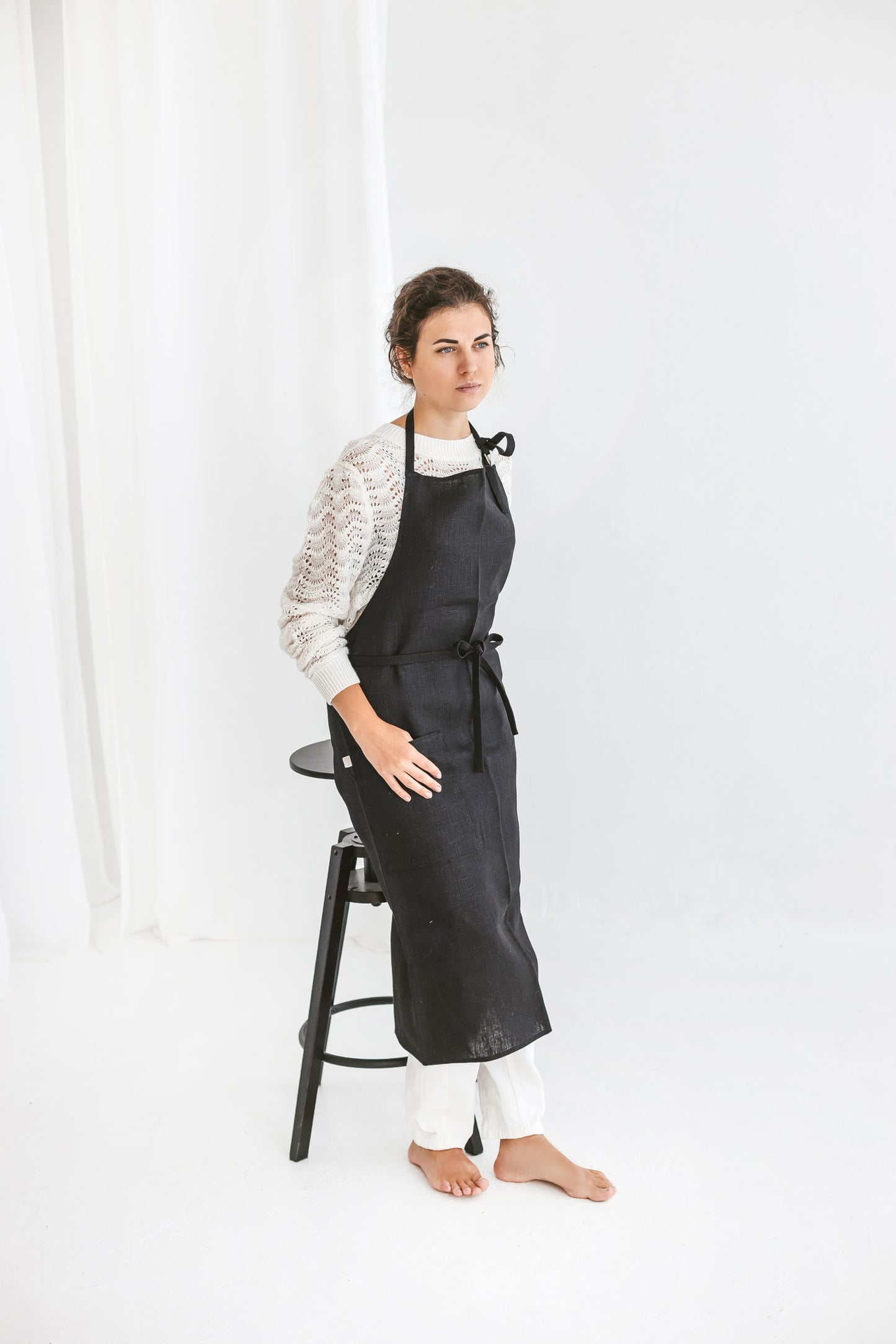 Unisex Long Apron Plain Colors