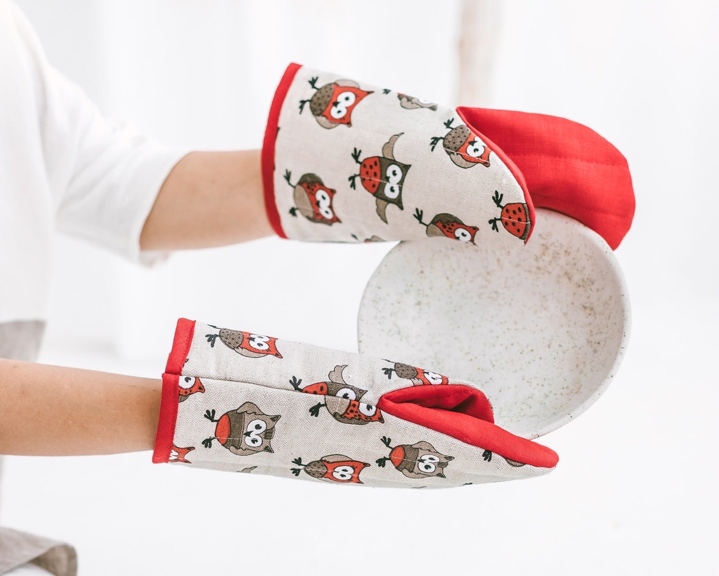 Mini and Large Cooking Gloves Owl