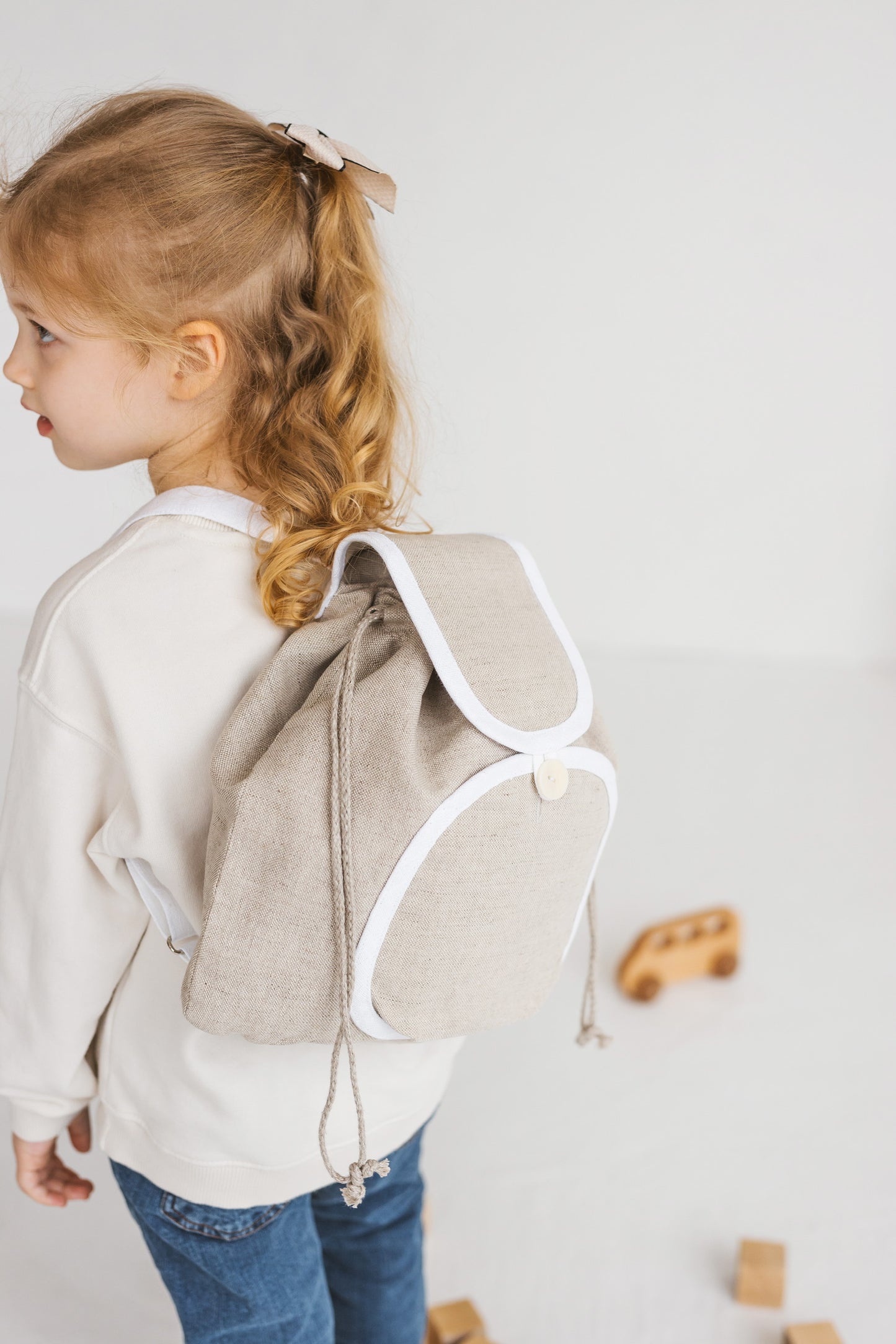 Mini Backpack for Kids and Adults Plain Linen