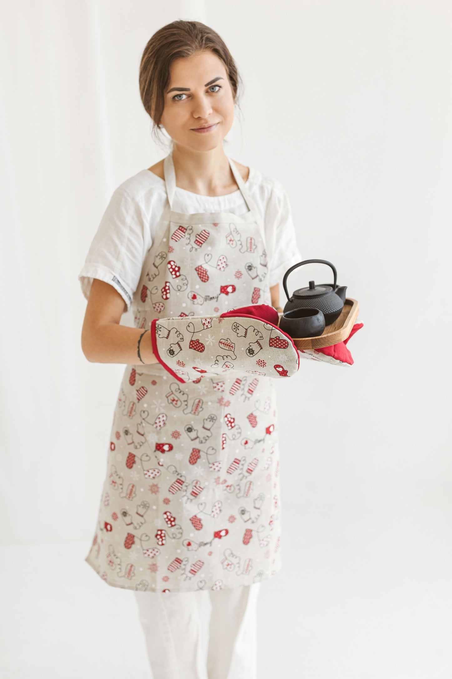 Multipurpose Apron Christmas Mittens