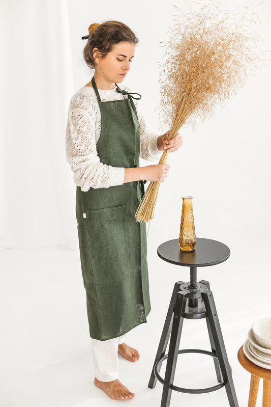 Unisex Long Apron Plain Colors