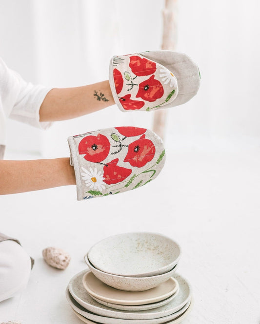 Mini and Large Cooking Gloves Wildflowers