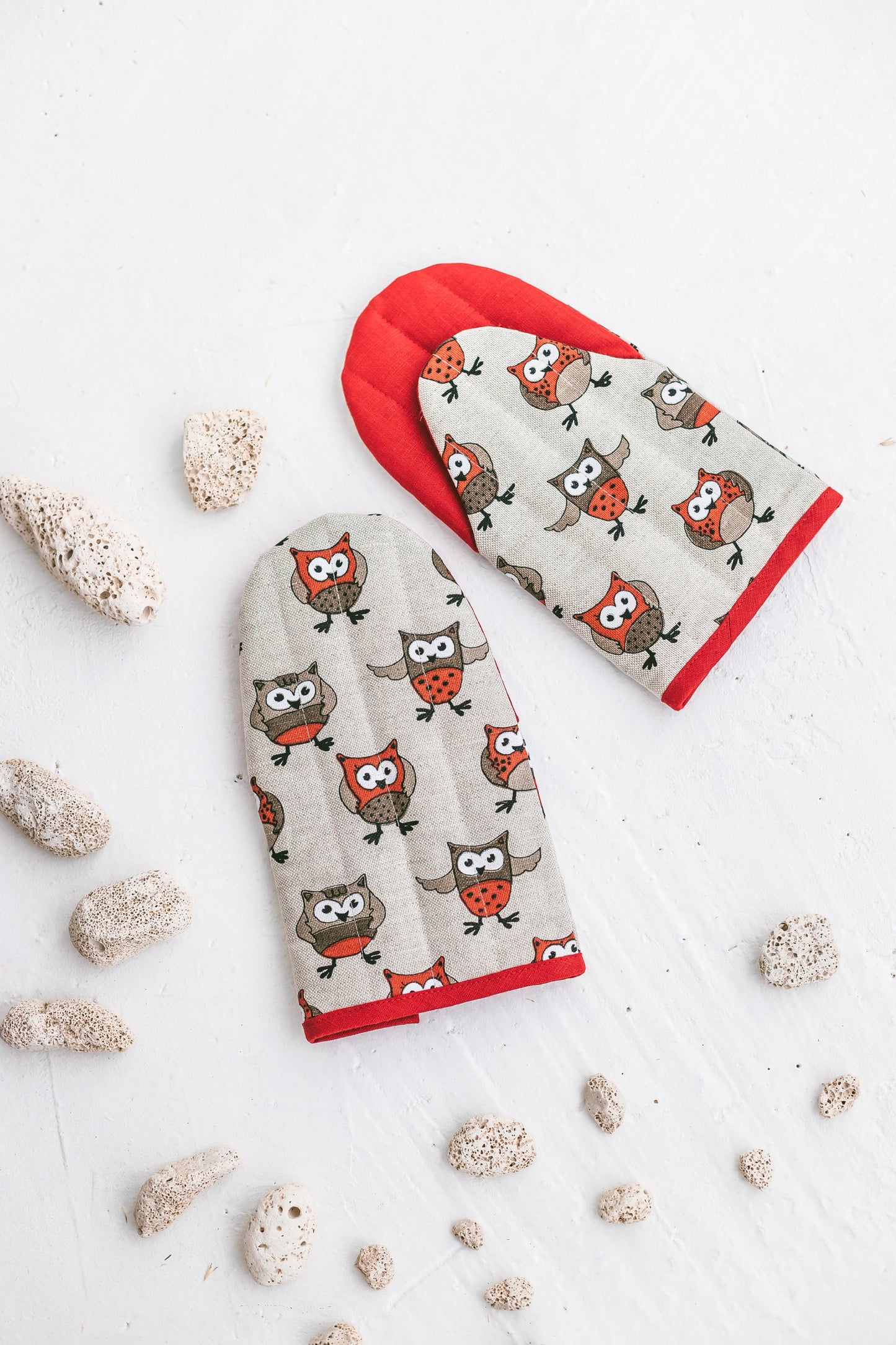 Mini and Large Cooking Gloves Owl