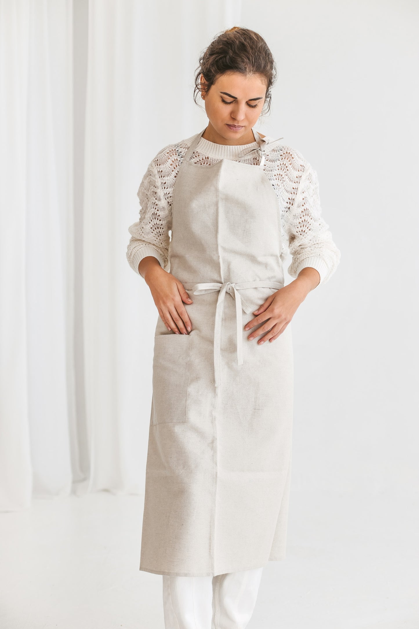 Unisex Long Apron Plain Colors