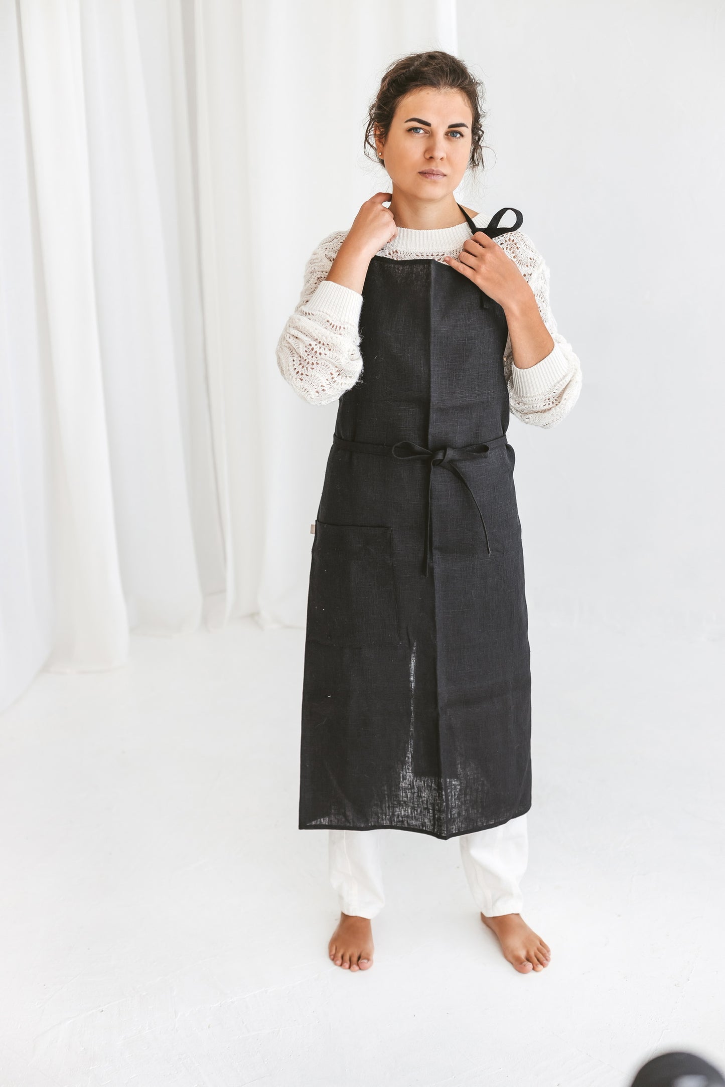 Unisex Long Apron Plain Colors