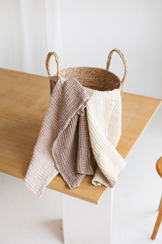 Puffy Waffle Linen Face Towel