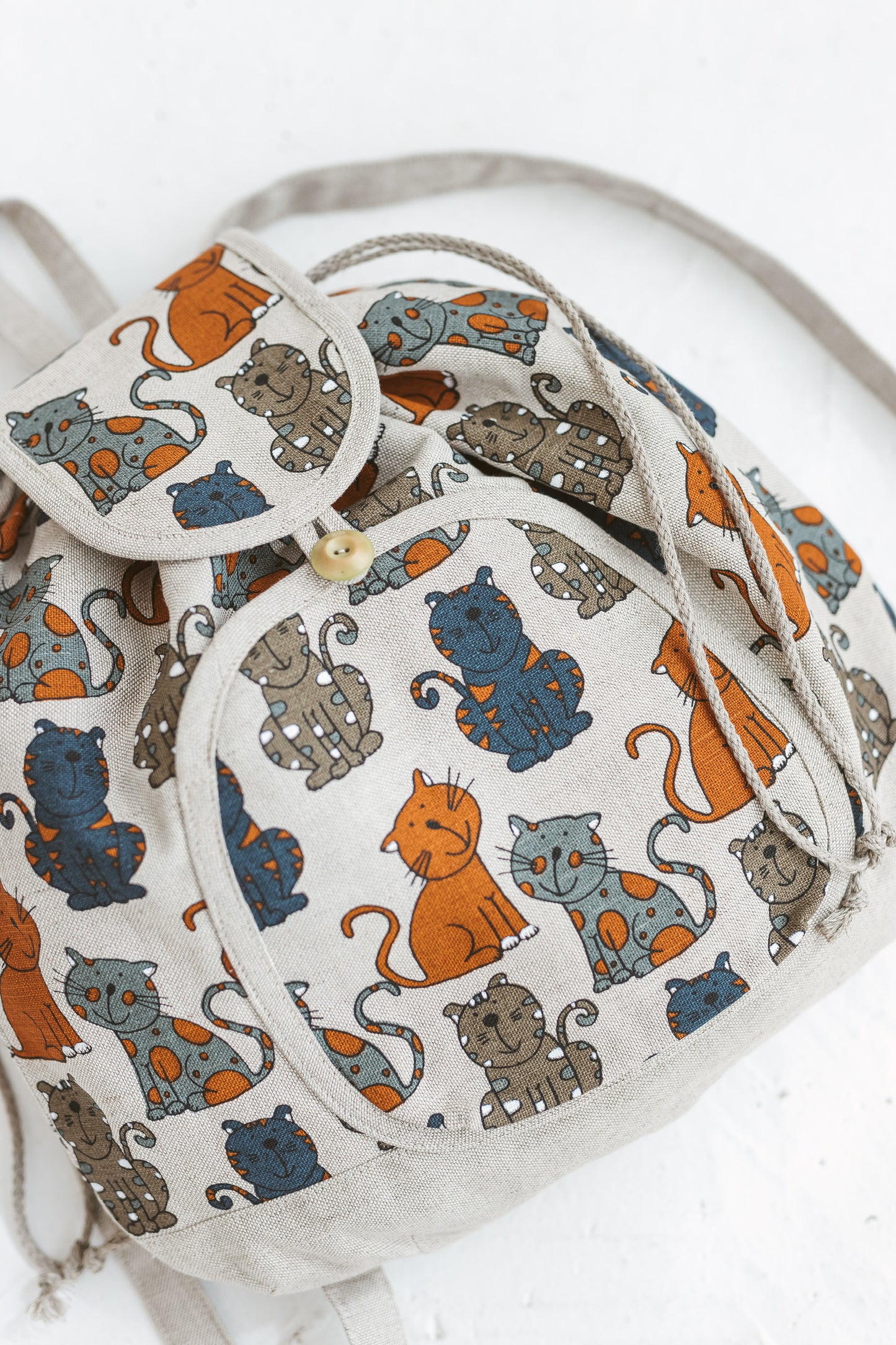 Large Drawstring Backpack Cats