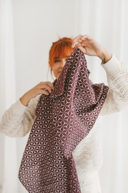 Long Linen Scarf/Shawl in Star Print