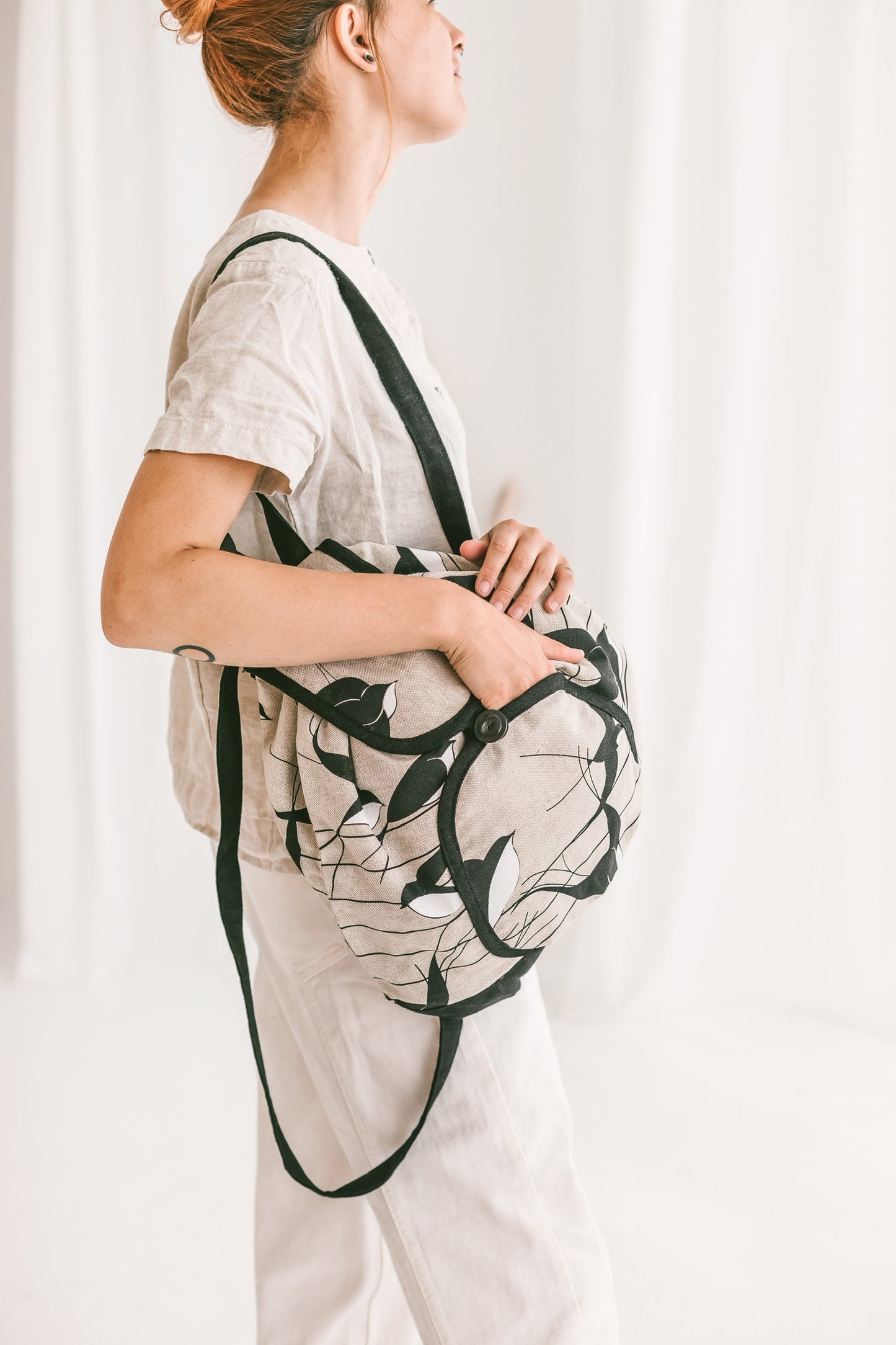 Large Drawstring Backpack Swallows