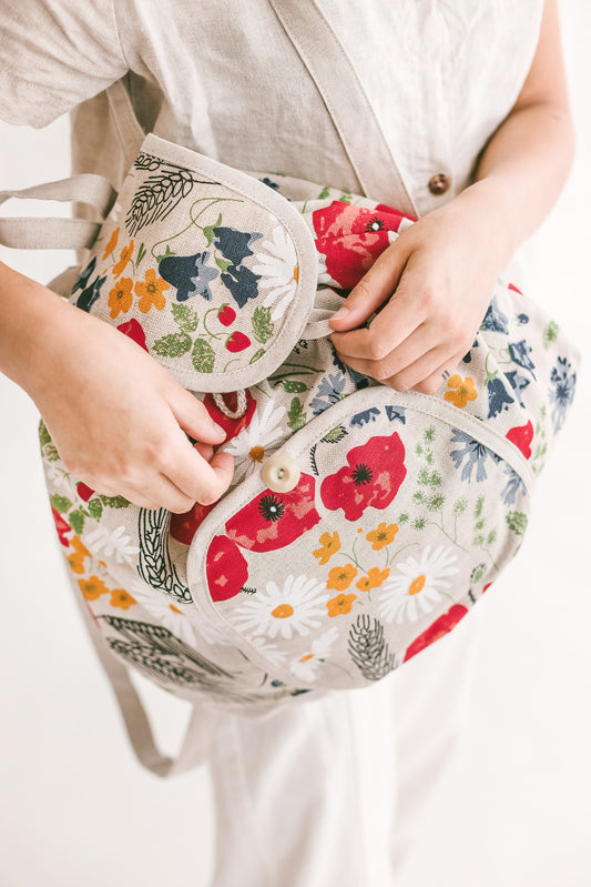 Large Drawstring Backpack Wildflowers